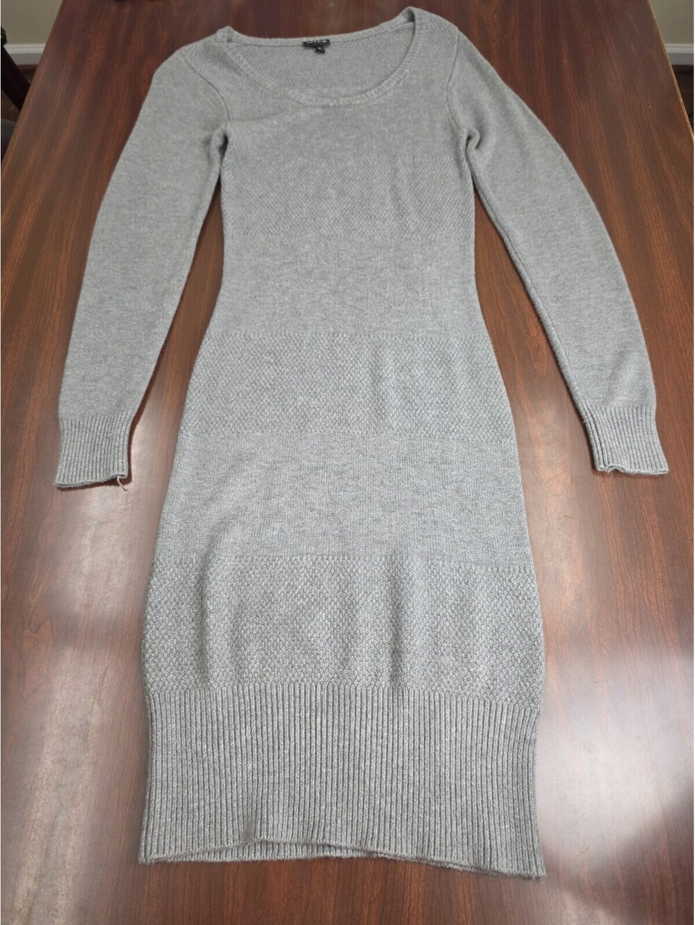 Torrid Gray Long Sleeve Knit Sweater Dress Size 0 Mni Scoop Neck Cozy Chic Style